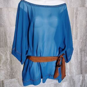 Women's BCBGMaxAzria Teal Silk Top Sizes M/L